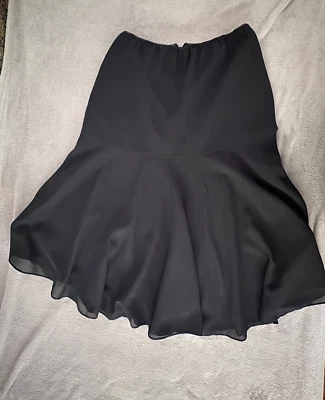 MSK Evening Chiffon Fit & Flare Midi Black Skirt Size L - Image 1 of 4
