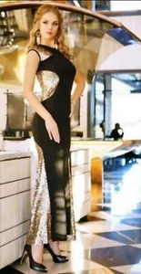 SPARKLY WOMEN PARTY LONG ELEGANT DRESS - Picture 1 of 3