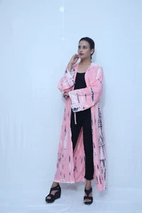 Pink Women's Kimono Boho Kimono Cover Up Sheer Lightweight Cardigan Beachwear - Picture 1 of 5