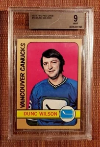 1972 O-Pee-Chee #18 Duc Wilson Vancouver Canucks Hockey Card BVG 9 Mint Pop 2 - Picture 1 of 2
