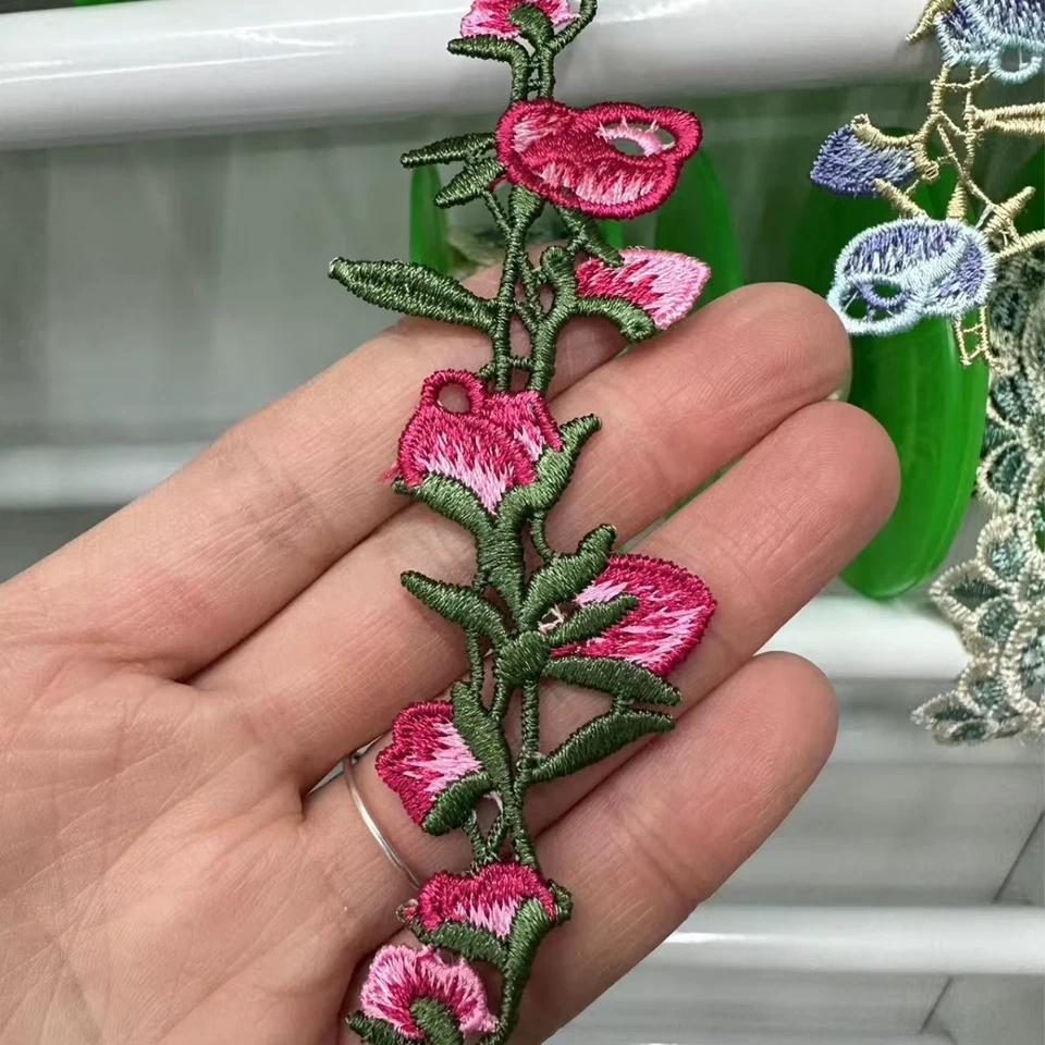 1 + 1/2 дюйма шириной цветы вышитые кружева отделки выбрать цвет цена за ярд - Изображение 1 из 1