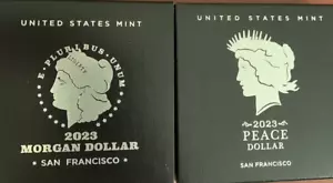 2023-S PROOF MORGAN & PEACE DOLLARS in US NEUWERTIG VERPACKUNG - Bild 1 von 4