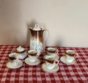 Antiguo JUEGO DE TETERA P V VESSRA FLORES ART NOUVEAU PINTADAS A MANO -14 PIEZAS - Imagen 1 de 15