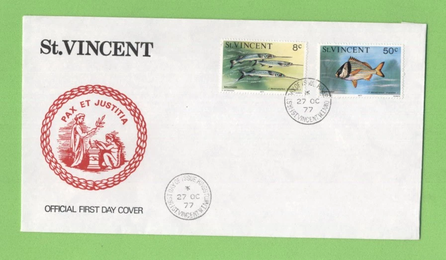 St Vincent 1977 Marine Life definitives additional values First Day Cover - Image 1 of 1
