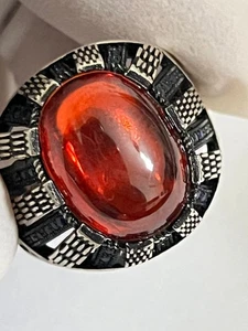 Elegant Men silver 925 Ring Genuine France Ruby Modern Design ياقوت فرنسي باريسي - Picture 1 of 19