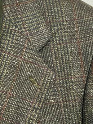 Blazer De Colección Preppy Años 80 Kuppeheimer Lana Tweed Para Hombres 40R Glen Cuadros Ventana Foto 1 de 4