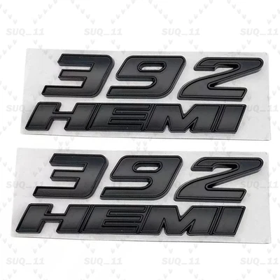 2PCS For Charger Challenger Durango 392 HEMI Fender Emblem Badge Matte Black Foto 1 de 4
