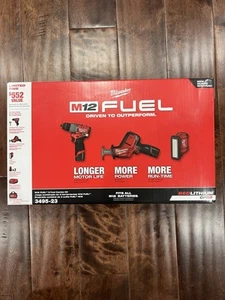 Milwaukee 3495-23 M12 FUEL 12-Volt Li-Ion Brushless Cordless Hammer Drill Combo - Picture 1 of 4