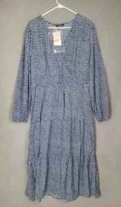 Womens Fashion Dress V-Neck Long Sleeve With Belt Maxi Dress XXL - Picture 1 of 6