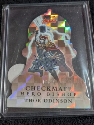 2022 Fleer Ultra Avengers Thor Odinson Checkmate Bishop 6/25 Jason Juta Auto - Image 1 of 3