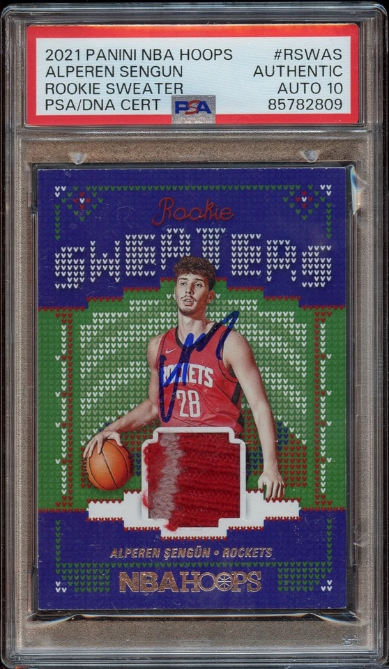 Alperen Sengun Signed 2021 Panini NBA Hoops Rookie Sweaters Psa GEM MT 10 AUTO - Image 1 of 1