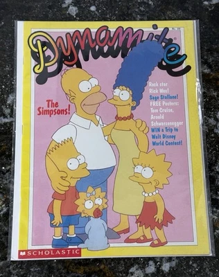 Dynamite Magazine #158 1990 Scholastic Simpsons Tom Cruise NICE - Image 1 of 4