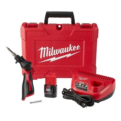 Kit de soldadura MILWAUKEE M12 12V - 750°F temperatura máxima, cabezal de 3 paradas, (batería inc) Foto 1 de 4