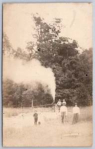 JH12/ Interessante Industrie RPPC Postkarte um 1910 Gasbrunnen? Dampfleitung? 104 - Bild 1 von 4