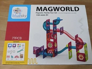Magnetic Marble Run Set, Educational Magnetic Marble Run, STEAM (77 Pieces) - Picture 1 of 6