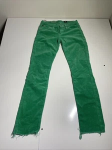 Adriano Goldschmied Pants Womens 25RThe Stevie Slim Straight Green Corduroy - Picture 1 of 9