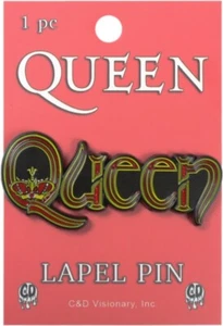 Prendedor esmaltado solapa botón insignia música banda rock roll británica logotipo rojo amarillo reina - Imagen 1 de 3
