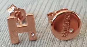 MIMCO MODIFY SILVER 925 STUD EARRING " H " in ROSE GOLD/ STUD new - Picture 1 of 2