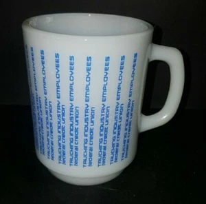 Vtg Anchor Hocking Coffee Cup Trucking Industry Employees Federal Credit Union - Picture 1 of 5
