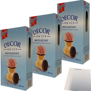 De Beukelaer Decor on Ice Waffelbecher für Eis Dessert 3x60g Packung usy Block - Bild 1 von 6