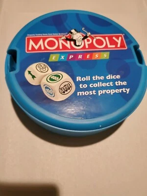 Monopoly Express Travel Game in Blue Plastic Case Parker Brothers Complete  - Image 1 of 3