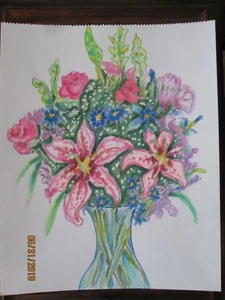 Blumenstillleben, 'Kapellenblumen', Original Aquarell, 9" x 12", Muttertag - Bild 1 von 3