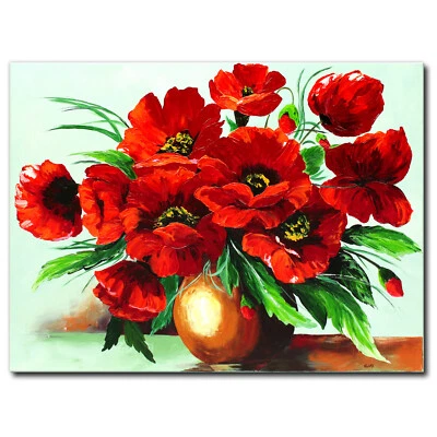 NOVAARTE Acryl Bild Gemälde Mohn Blumen Abstrakte Malerei Moderne Kunst ORIGINAL - Bild 1 von 4