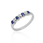 Ross Simons Sapphire And Diamond Sterling Silver 925 Ring