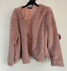 Soft Blush Pink Faux Fur Little Open Box Jacket Special Occasion Lined Size 4XL