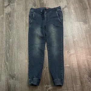 Arizona Girls Joggers Dark Wash Denim Drawstring Skinny Size 8 - Picture 1 of 5