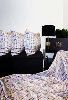 IVORY VELVET THROW - Image 1 of 4