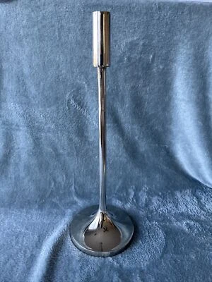 POTTERY BARN Moderno Plata Cromo Cónico Candelabro Pesado 17.5” Alto Foto 1 de 4