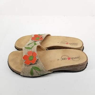 Zapato Sandalia Mujer B56 Haflinger Talla 9.5/10 EUR 41 Floral Cuña Slide Foto 1 de 4