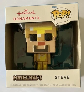 Funko POP Markenzeichen Minecraft Steve goldene Rüstung Weihnachtsbaumschmuck - Neu - Bild 1 von 4