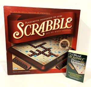 DELUXE TURNTABLE SCRABBLE CROSSWORD GAME COMPLETE SET W/ OFFICIAL DICTIONARY - Picture 1 of 11