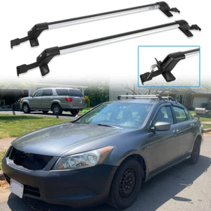 Car Roof Rack Top Cross Bar Luggage Kayak Cargo Carrier w/ Lock For Honda Accord - Foto 1 di 14