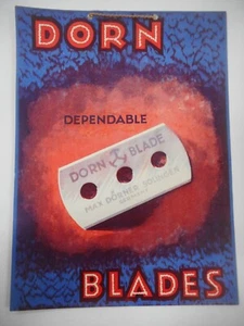 VINTAGE DORN DEPENDABLE BLADES SOLINGEN GERMANY SHOWCARD / SIGN    - Picture 1 of 2