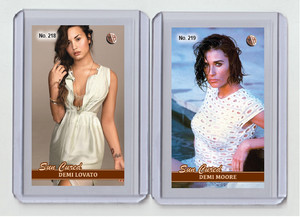 Demi Lovato rare MH Sun Cured #'d x/3 Tobacco card no. 218