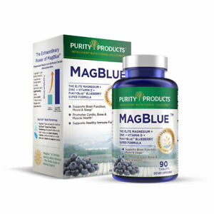 Purity Products MagBlue Magnesium Bisglycinate/TRAACS/Vitamin D/Zinc 90 Tabs