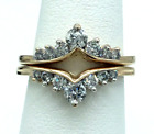 (2) 14k Yellow Gold .76TCW Diamond Matching Wedding Band Rings Size 5.75