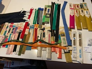 Vintage Metal, Nylon, Polyester, Invisible, X-Long & Separate - 65 zippers - Picture 1 of 9
