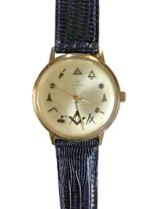 Helbros Masonic Dial, New Lizard Band, Automatic Watch PUW 1360 - Picture 1 of 8