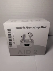 AID 2 Bluetooth Hearing Aid 2-In-1  Device, White - Available Over the Counter - Picture 1 of 7