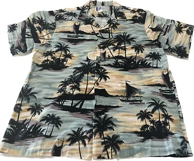 RJC LTD Aloha Hawaiian Islands Rockabilly  Boat Island Canoe Shirt Mens Size XL - Image 1 of 4
