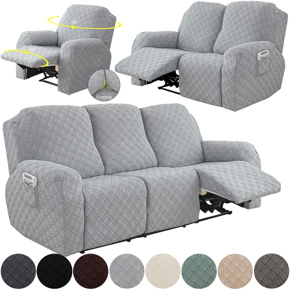 Capa para sofá reclinável elástica poltrona jacquard 1 2 3 4 lugares EUA - Imagem 1 de 1