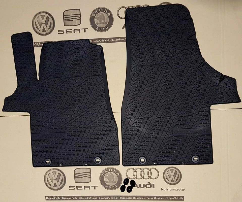 original VW Bus T5 Fußmatten Gummimatten 2003-2015 vorne floor rubber mats - Bild 1 von 2