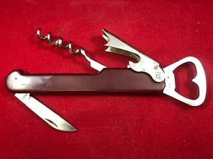 Vintage Corkscrew with Bottle Opener and Knife Blade - Picture 1 of 3