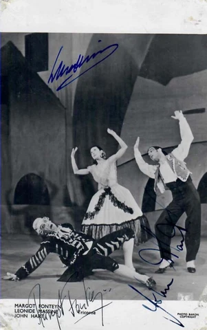 MARGOT FONTEYN & LEONIDE MASSINE & JOHN HART SIGNED AUTOGRAPHS Cover