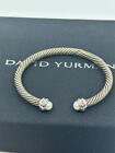 925 Medium 5MM DAVlD YURMAN Cable Princess Collection Bracelet PEARL & Diamonds