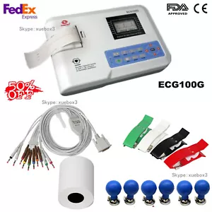 CONTEC Electrocardiograph 12 Lead Monitor Single Channel Rechargeable Battery - Picture 1 of 12